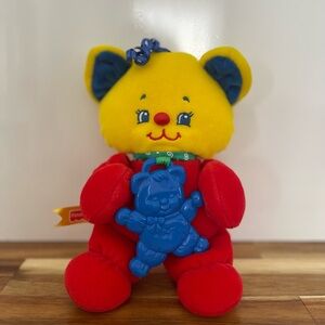 Vintage 1998 Fisher-Price Red and Yellow Plush Bear